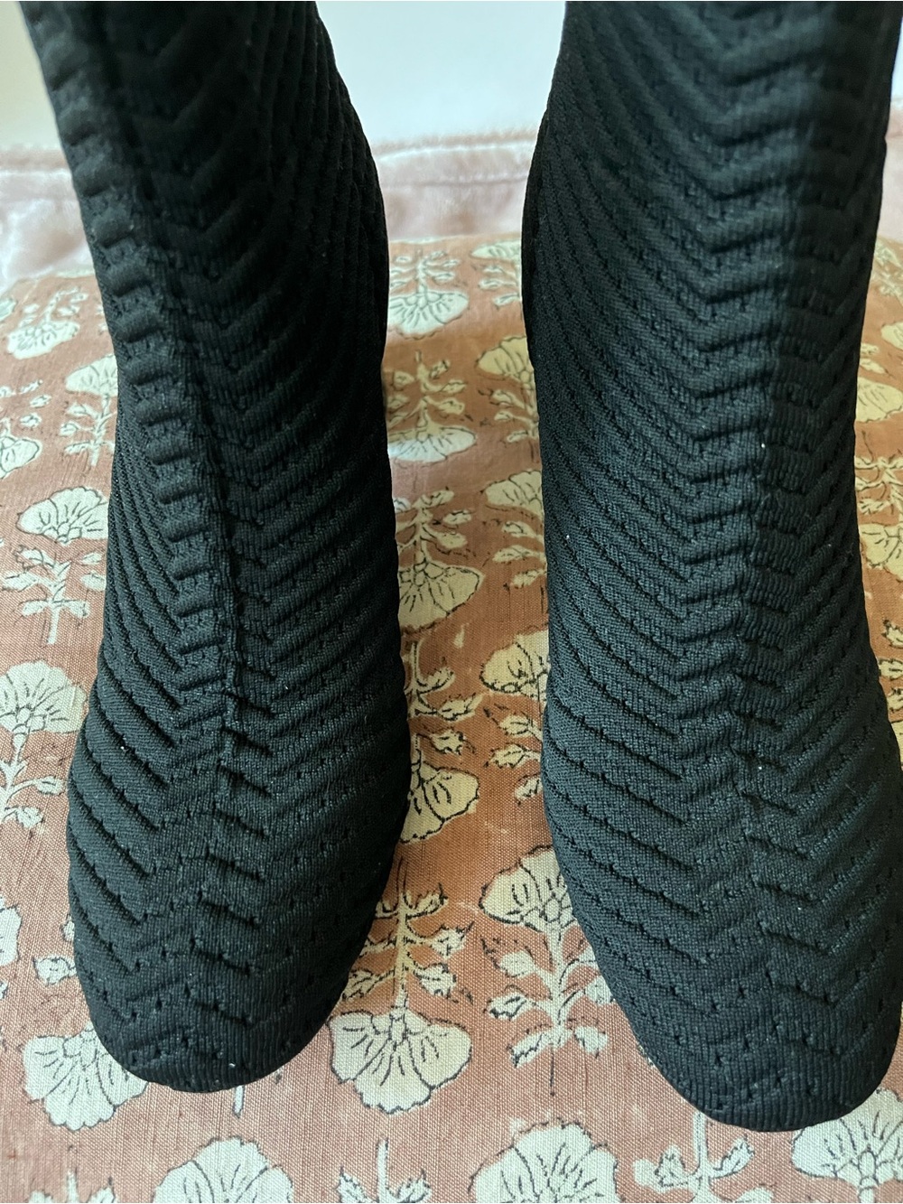 Sanctuary Black Textured Knit Heeled Boots